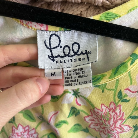 Lilly Pulitzer Cotton Sleeveless Square Neck Mini Sundress with Pockets Yellow - Picture 2 of 4